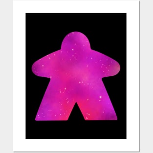 Hot Pink Space Sky Stars Meeple | Board Game Fan Posters and Art